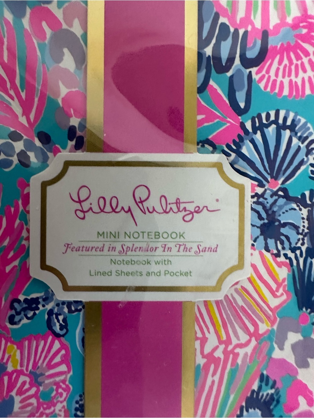 Lilly Pulitzer NWT Splendor In The Sand Spiral Mini Notebook Lined Pocket - Picture 2 of 4